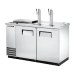 True TDD-2CT-S-HC - Club Top Draft Beer Cooler, (2) 1/2 keg, (2) solid doors, (2) columns with (1) faucet, stainless steel exterior